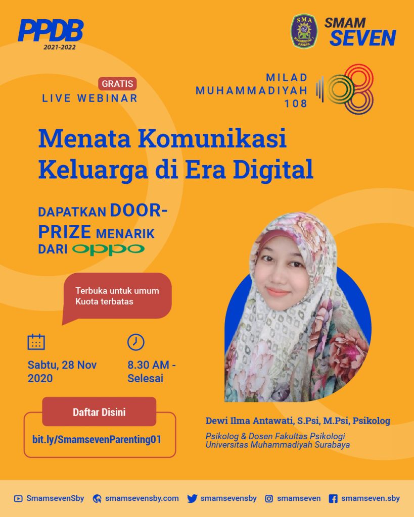 webinar Menata Komunikasi Keluarga di Era Digital@1080x 100 | Smamseven, SMA Favorit, Best High School, Surabaya, SMA Muhammadiyah