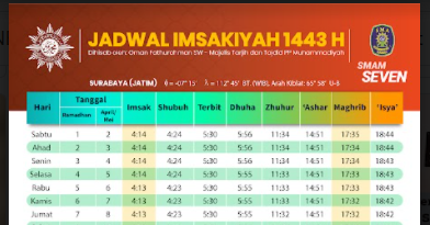 Jadwal Imsakiyah 1443H